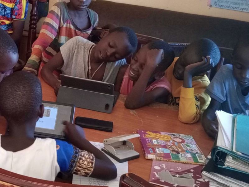 Tablet-driven Education - Children using tablets